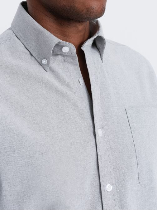 Elegantna siva srajca oxford V2 OM0108