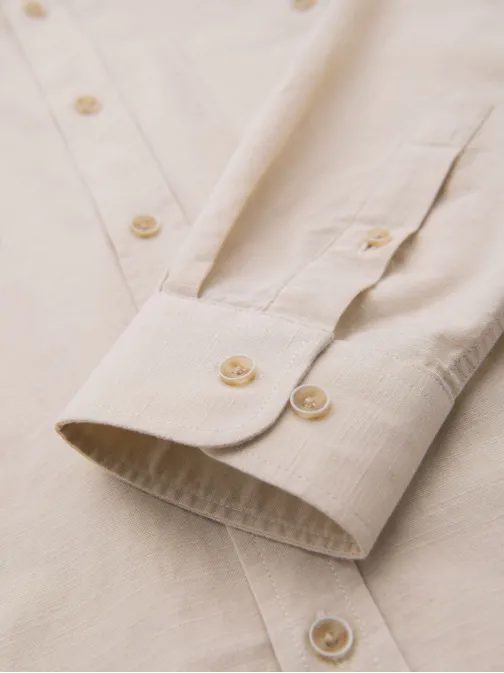 Privlačna moška krem majica z dolgimi rokavi V3 SHCS-0134