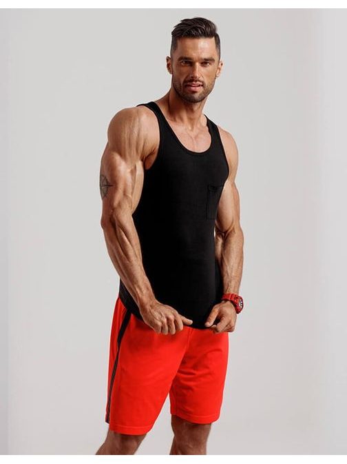 Enobarvna črna majica brez rokavov