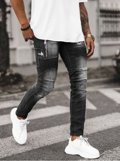 Moderne slim fit kavbojke v črni barvi NB/MP0046NZ