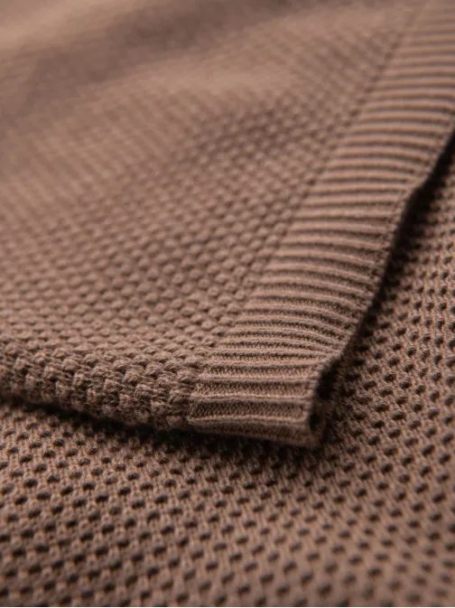 Rjava pletena moška majica V2 TSCT-0244