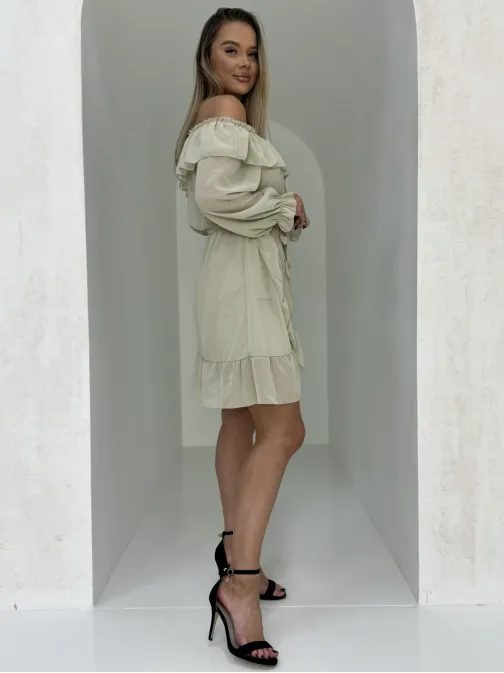 Unikatna bež ženska obleka dlr106