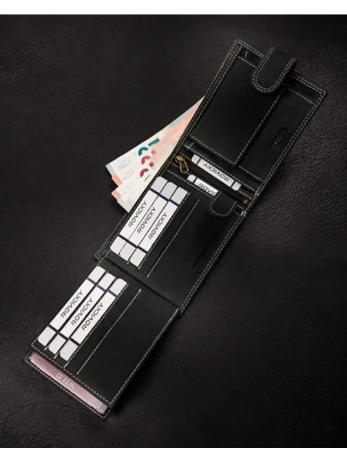 Moška usnjena denarnica v grafitni barvi WILD