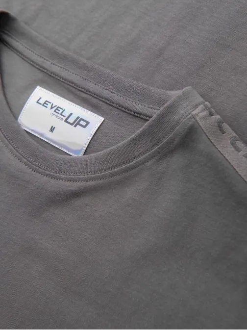 Privlačna siva majica z dolgimi rokavi V5 LSCL-0127