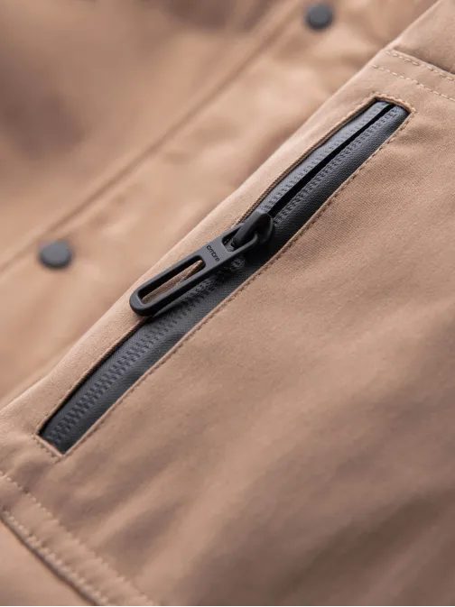 Trendovska bež moška zimska parka V1 JALJ-0181