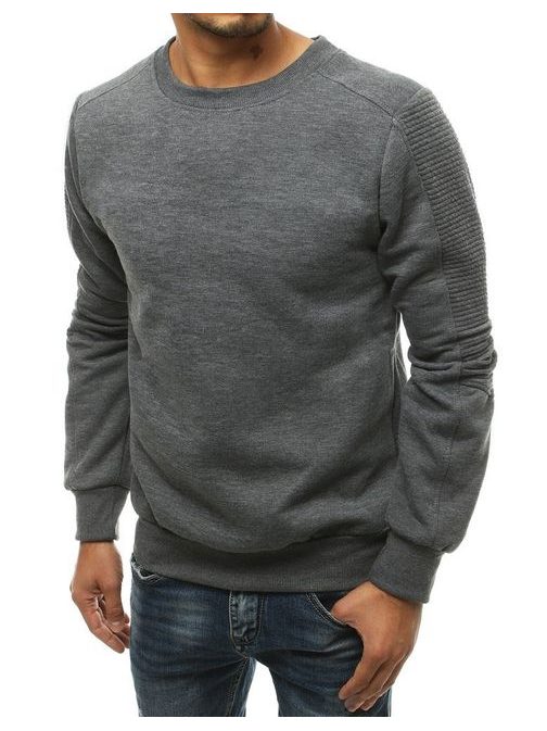 Zanimiv temno siv pulover brez kapuce