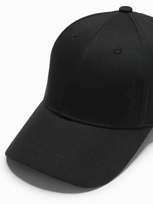 Moška osnovna črna kapa z vezenino V1 ACCS-0102