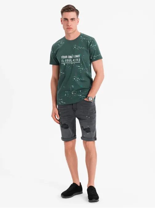 Sodobne sive kratke hlače iz džinsa z odrgninami V3 SRDS-0186