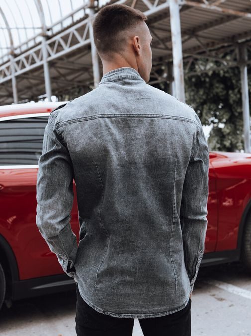 Atraktivna jeans srajca v sivi barvi