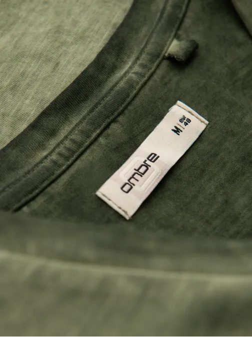 Oljčna moška majica s sprano majico V9 TSWT-0242