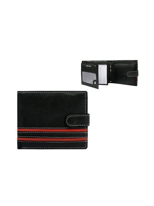 Črna denarnica z rdečimi črtami