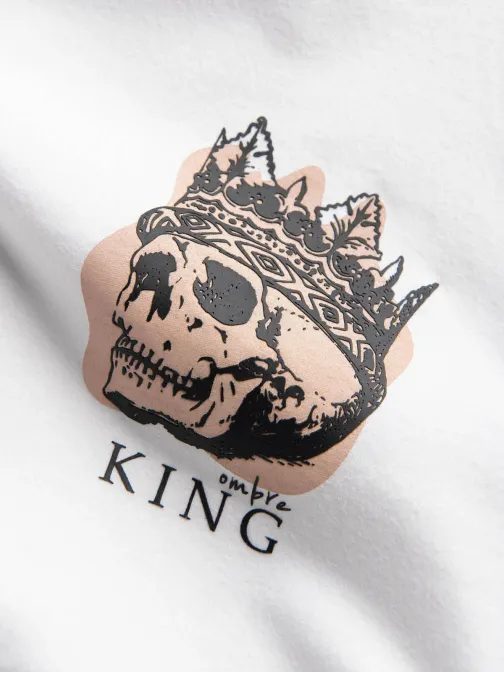 Bela majica z zanimivim potiskom V3 TSPT-0167