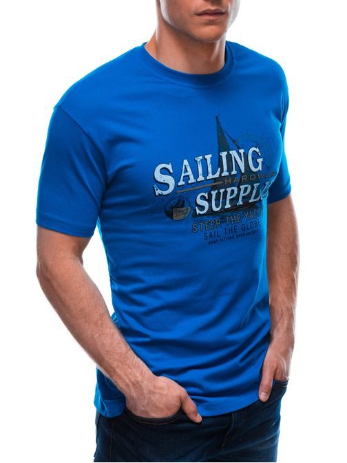 Modra majica s potiskom Sailing S1674