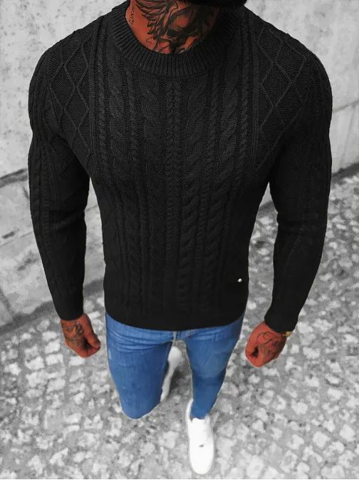 Črn pulover s čudovitim vzorcem NB/MM6010/4