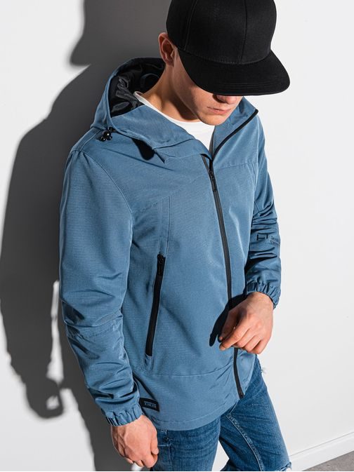 Modra prehodna jakna modnega dizajna C478