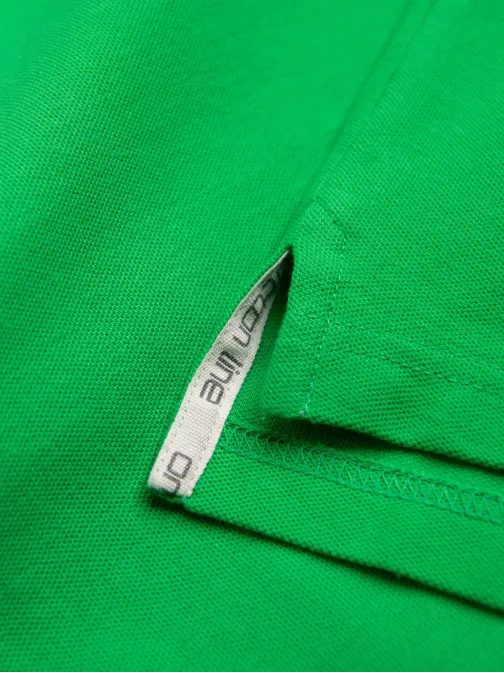 Bombažna enobarvna polo majica za moške neonsko zelena v25 om-pobs-0100