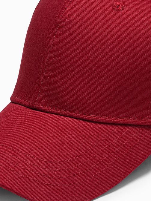 Enostavna temno rdeča kapa s šiltom H086