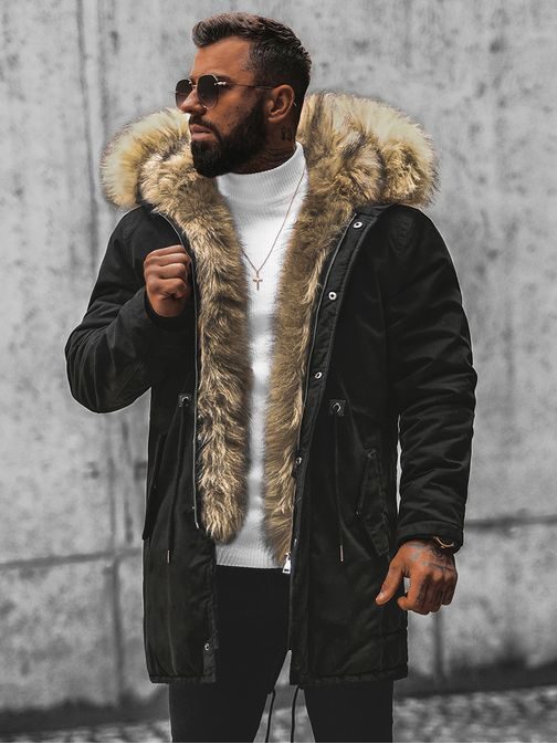 Stilska moška zimska črna jakna O/5578