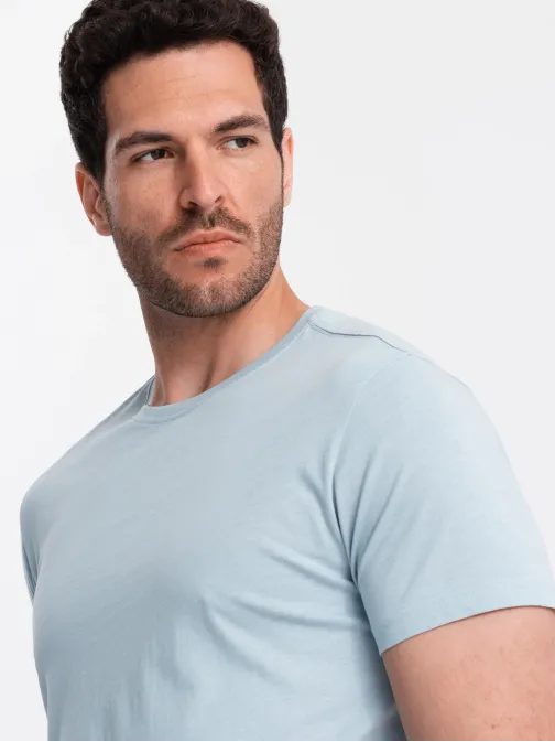 Bombažna moška majica svetlo modra v19 OM-TSBS-0146