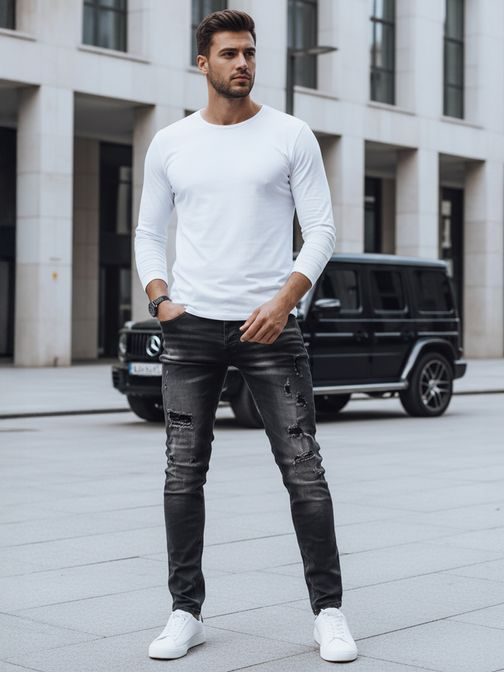 Hlače iz džinsa v črni barvi