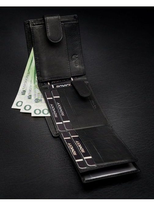 Usnjena denarnica v črni barvi Rovicky