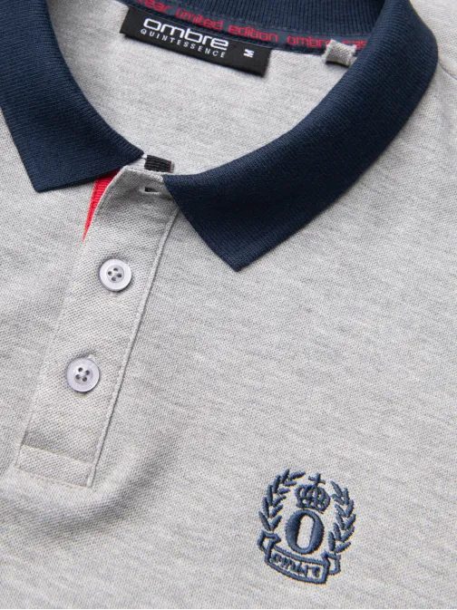 Siva nevsakdanja polo majica V1 POSS-0105