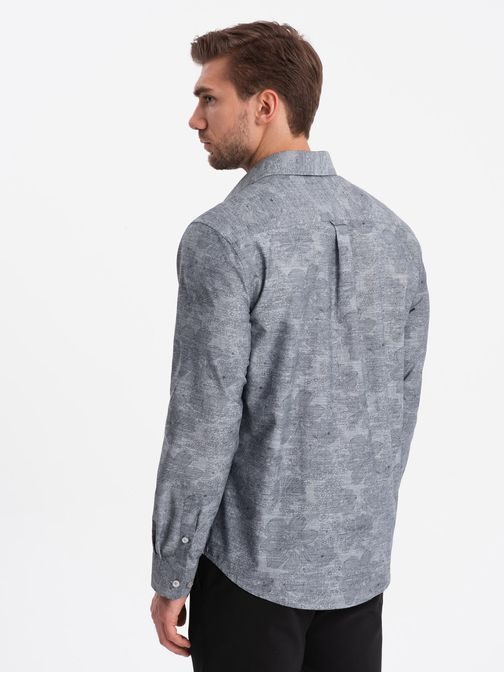 Trendovska flanelna siva srajca V3 SHCS-0157