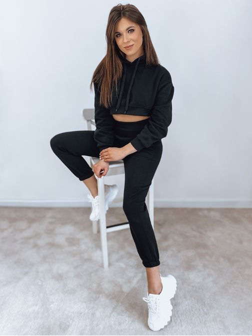 Čudovita ženska črna dvodelna trenirka Serine