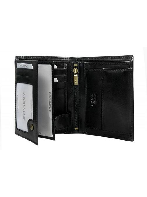 Črno-granatna usnjena denarnica pokončna Rovicky