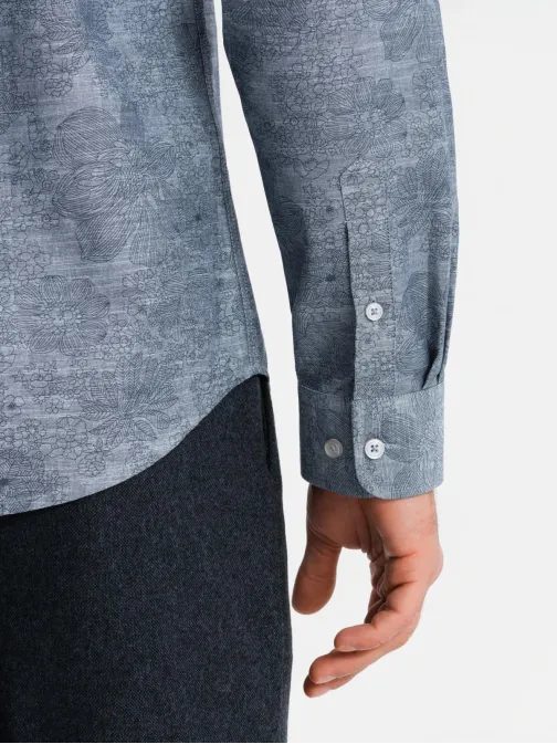 Trendovska siva majica s cvetličnim potiskom V3 SHCS-0157