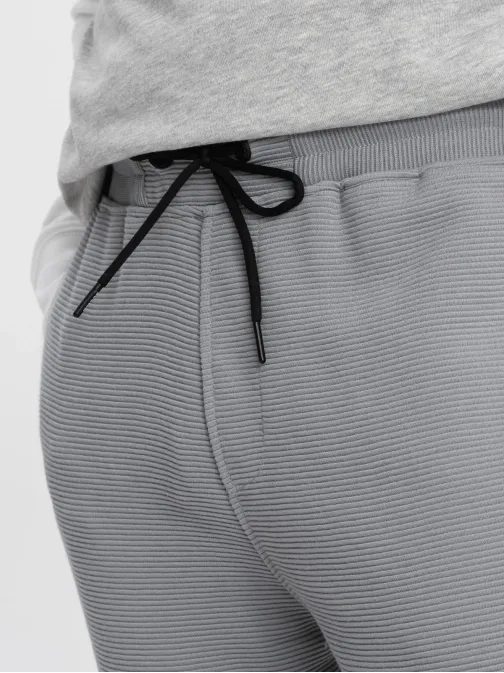 Rebraste moške športne hlače sive v5 om-pask-0129