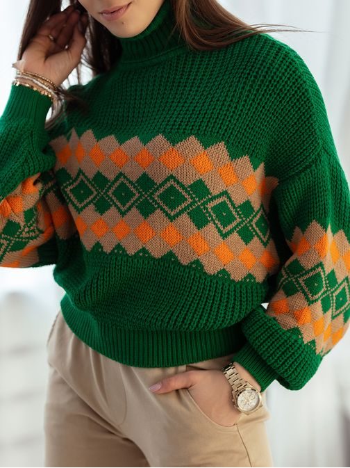 Čudovit zelen ženski pulover Laloni