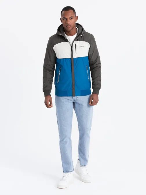 Udobna modro grafitna prehodna športna jakna V2 JANP-0194