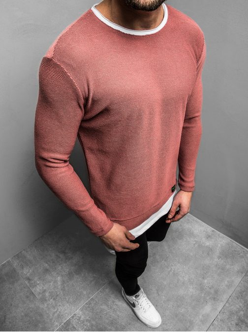 Modni rožnati moški pulover MACH/2139/19