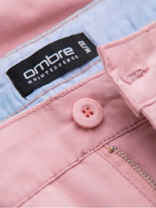 Rožnate chinos kratke hlače z robom V8 W421