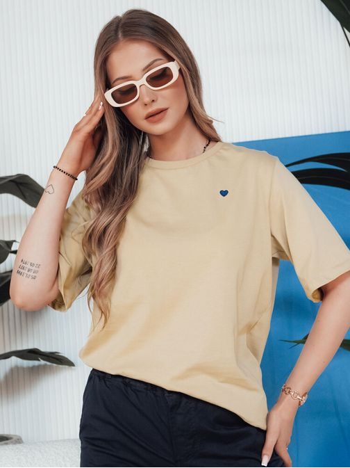 Ženska bež majica s srčkom Milov