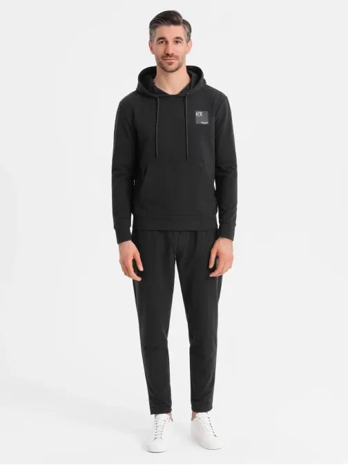 Črna moška športna obleka (majica + trenirka) V1 Z107