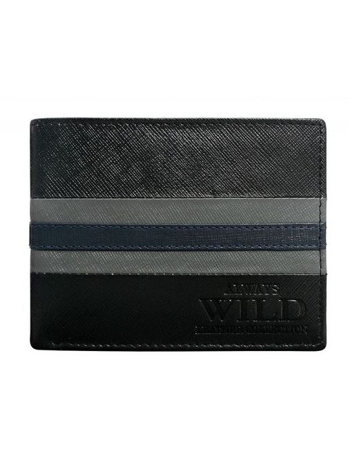 Trendi črna denarnica z barvnimi črtami