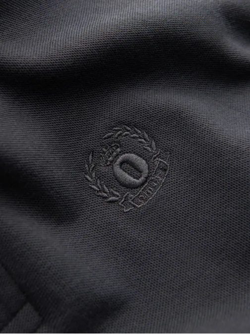 Bombažna enobarvna polo majica za moške siva v3 om-pobs-0100