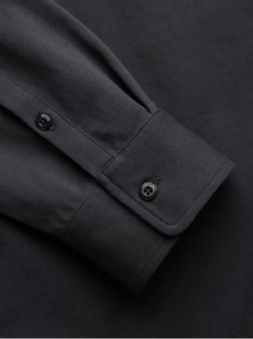 Modna grafitna srajca z našitkom V6 SHCS-0138