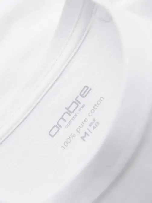 Osnovna bela bombažna majica z okroglim vratom V4 TSBS-0236