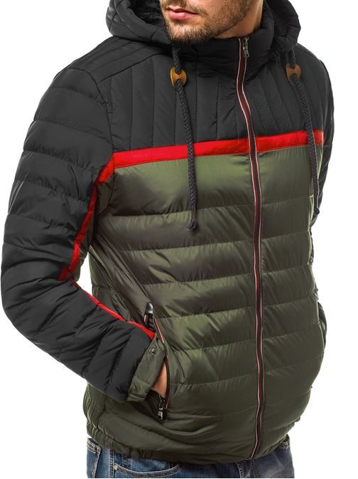 Trendovska zelena moška zimska jakna OZONEE G/50A205