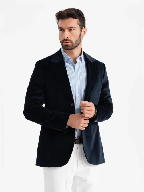 Moška črtasta modro bela srajca SHOS-0155