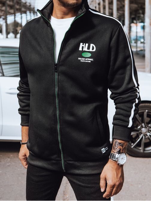 Moški črn pulover z barvnimi elementi