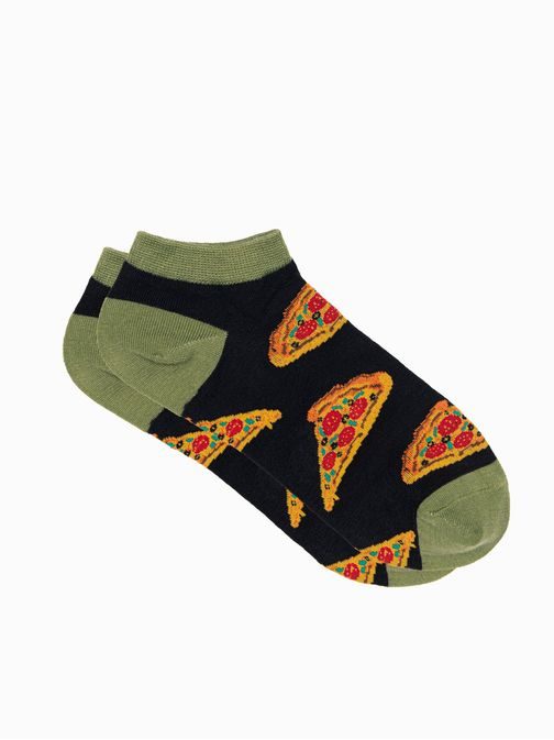 Nizke nogavice v črni barvi Pizza U132