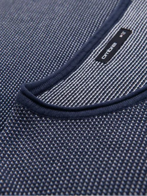 Unikaten temno moder pulover z vzorcem V1 SWSW-0118