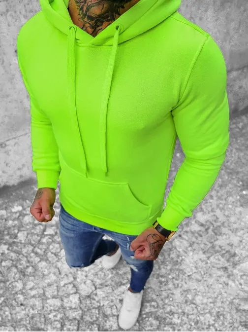 Preprosti neon-zeleni pulover JS/2009Z