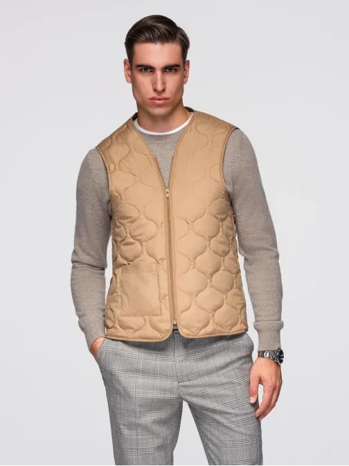 Rjavi moški zimski plašč om-cowc-0135