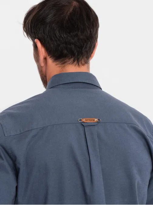 Privlačna moška modra majica z dolgimi rokavi V4 SHCS-0134