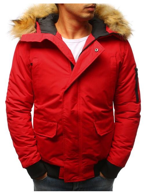 Moška zimska jakna rdeča